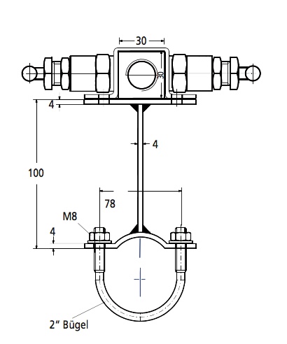 bracket for bar-stock valves – Technical illustration: Halterung Bar-Stock-Ventile neu